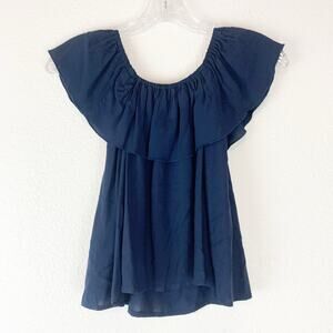 Hollister Shirt XS Off Shoulder‎ Ruffle Dainty Feminine Romantic Cowgirl Top
